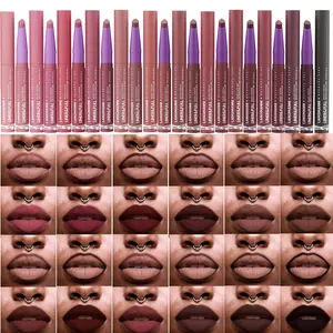 2-in-1 matte lip gloss smooth application, long-lasting, natural and easy to color, creating a perfect lip makeup Cosmetic