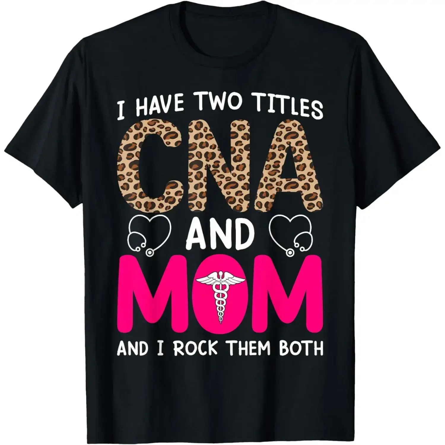 100% Cotton Round Neck Soft Fit CNA Mom "I Rock 2 Titles" Graphic Sports Top & Matching Shorts - Streetwear Active Wear Set