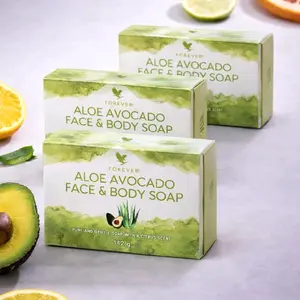 Forever Living Aloe Avocado Face & Body Soap - Gentle Cleansing with Fresh Citrus Scent - Moisturizing - Pack of 3- 5 oz Each