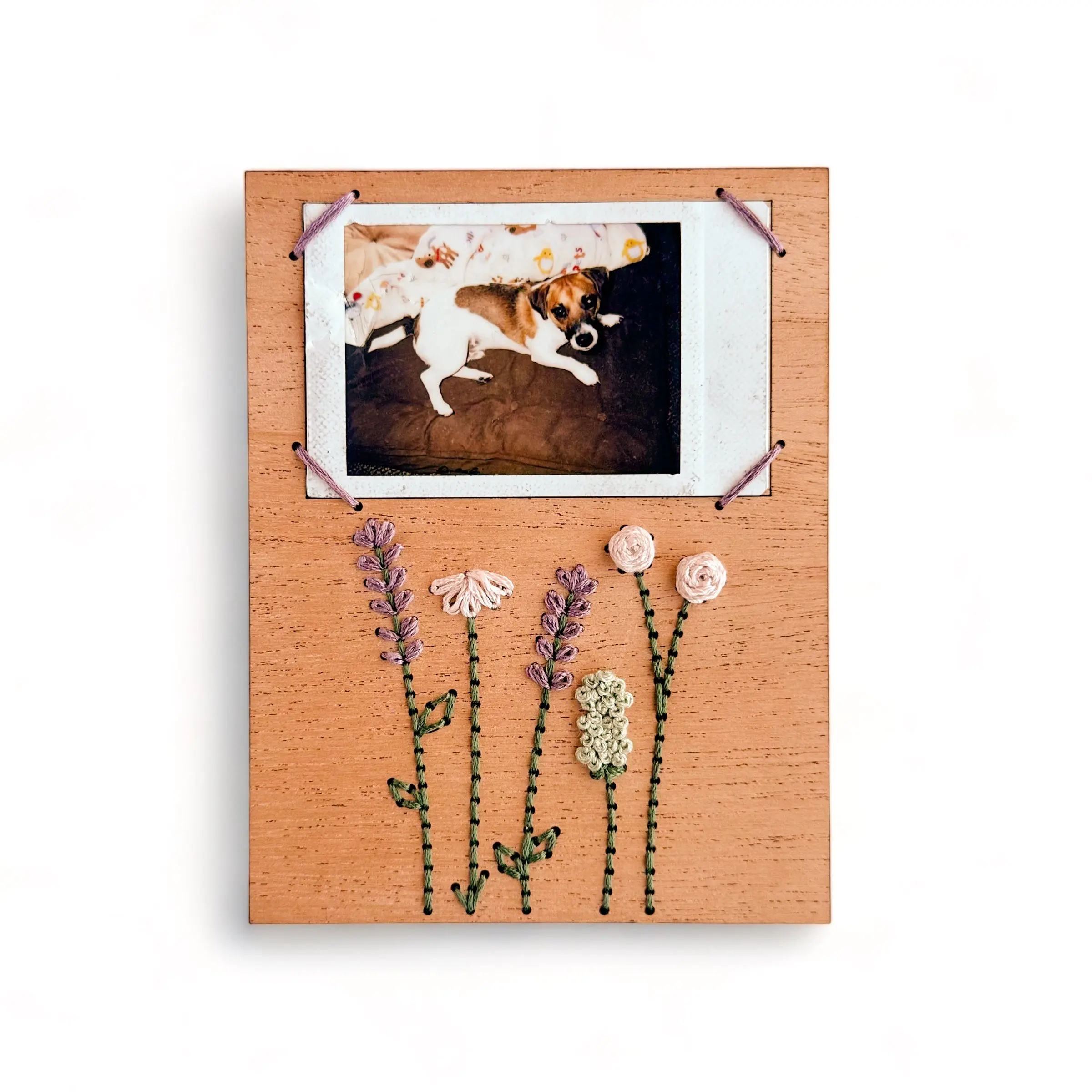 Portrait Wildflower Embroidered Instant Photo Frame
