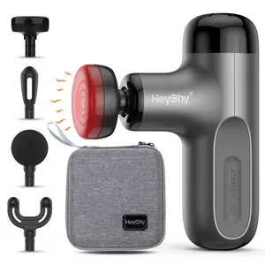 HEYCHY Mini Massage Gun with Heat, Deep Tissue Massage Gun, Portable Muscle Massager with 4 Massage Heads for Athletes