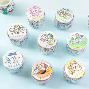 100PCS Cute Chiikawa Hachiware Usagi Collage Tape DIY Handbook Sticker Material Decorative Sticker