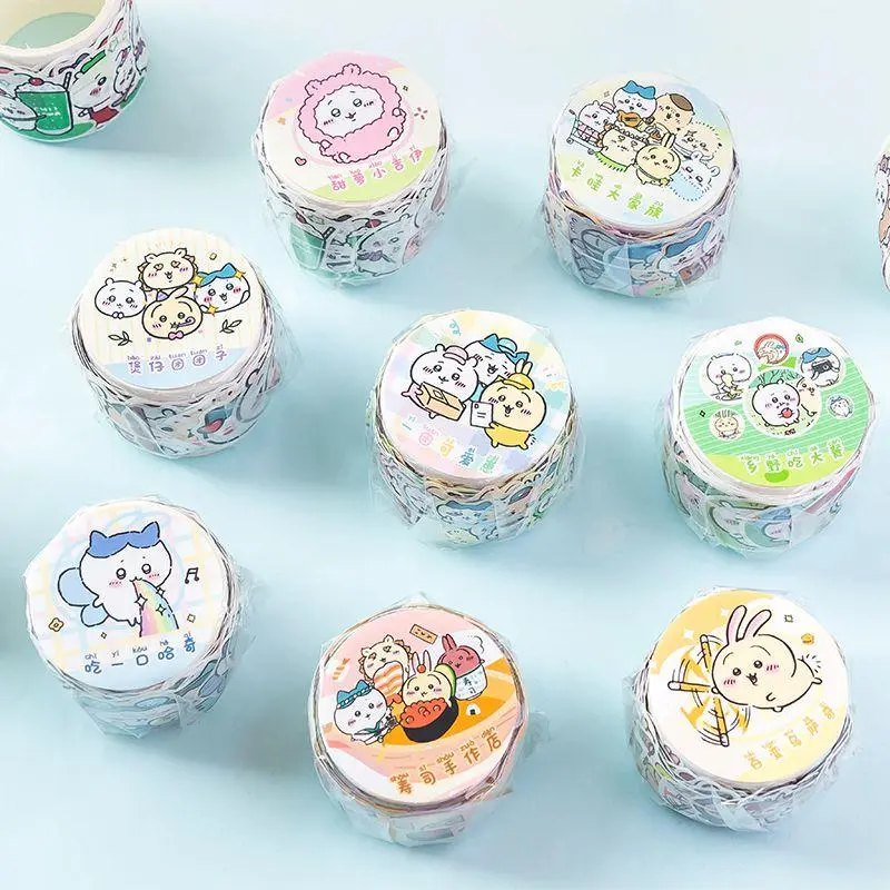 100PCS Cute Chiikawa Hachiware Usagi Collage Tape DIY Handbook Sticker Material Decorative Sticker