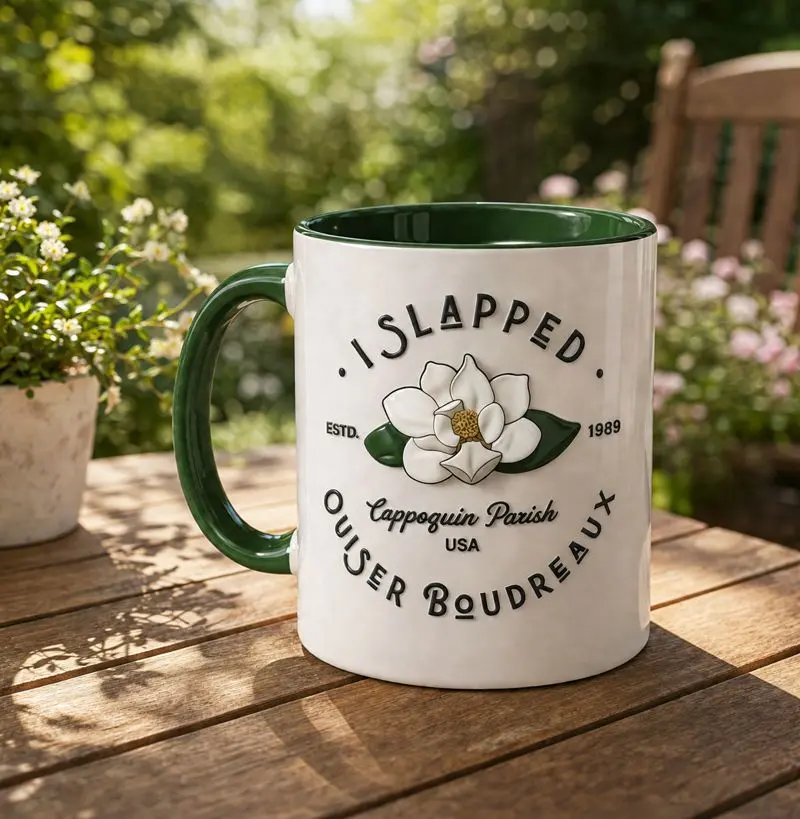 3D Embossed Mug Both Sides For Mother's Day Gift, I Slapped Ouiser Boudreaux Coffe Mug, Gift for Mom Grandma Mama