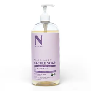 Dr. Natural Lavender Castile Liquid Soap, Multi-Use Body Wash, Shampoo and Face Wash - 32 oz