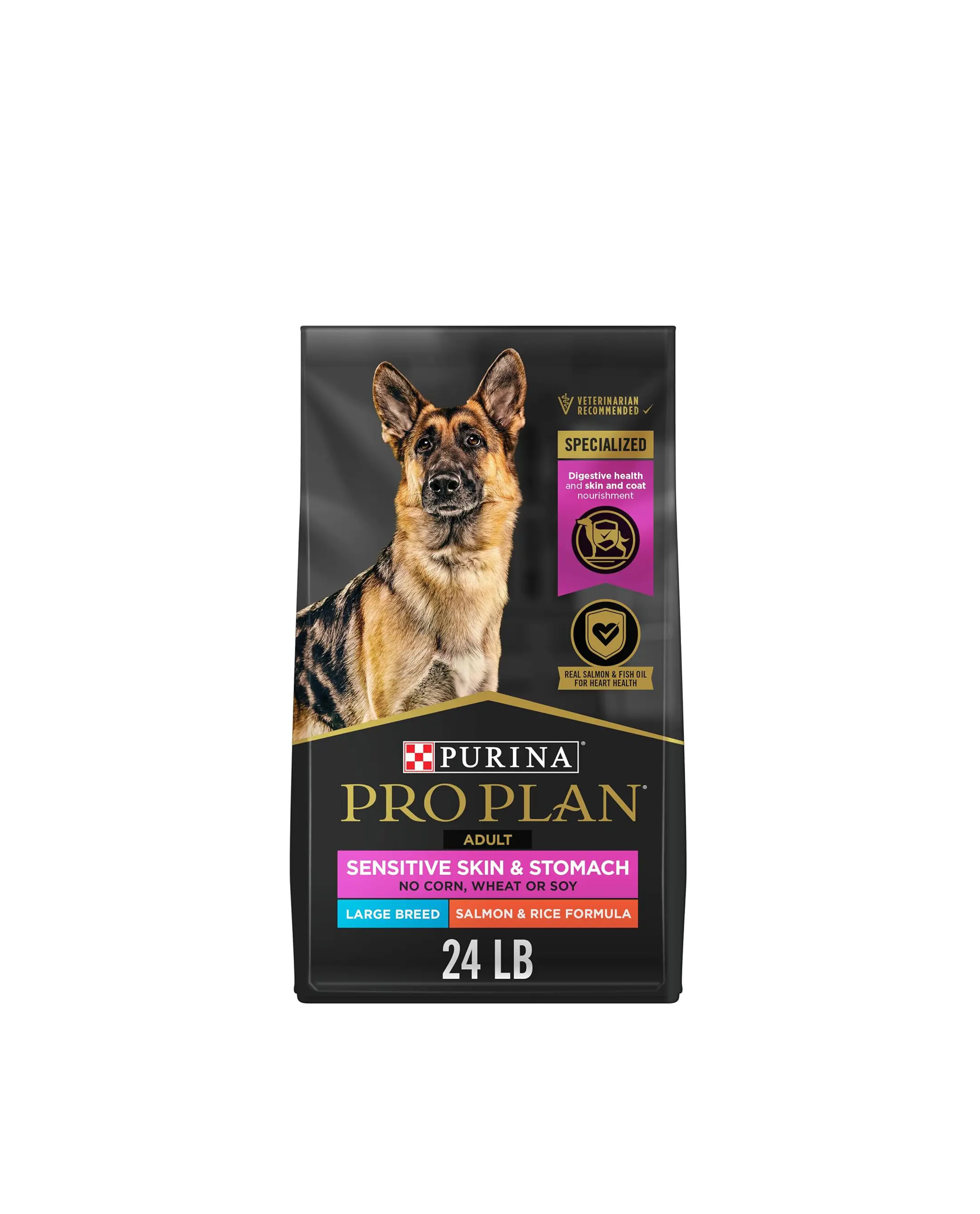 Purina Pro Plan Sensitive Skin and Stomach Dog Food Large Breed Salmon and Rice Formula - 24 lb. Bag