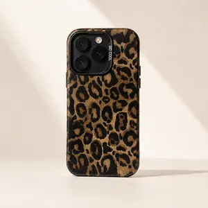 Luxury Black Leopard-Cheetah Print Soft TPU Smartphone Case, Multi-Model Anti-Drop Cover with Metal Buttons, Raised Edges, Precision Cutouts, Shockproof Protection for iPhone 11 12 13 14 15 Pro Max, SE 7 8 Plus, X XR XS MAX - Cellphone Accessories, Casing