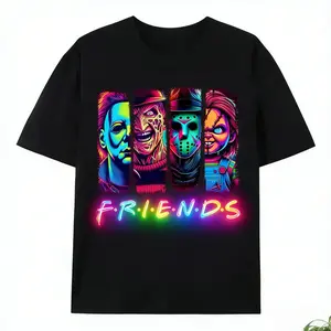 Halloween vintage neon graphic shirt,Everyone is a killer Black horror character print, horror Halloween, horror killer, retro Halloween T-shirt, horror Casual Crewneck Give him/her the top gift