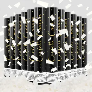 Confetti Cannon White Party Poppers 12 Pack Paper Confetti Poppers Wedding Confetti Shooters 12 inch Cannons for Wedding Graduation  Year Eve Celebration Christmas Birthday Party