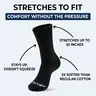 Araam ComfortFlex Crew Socks - Pure Cotton Basic Comfy Soft Sports Socks, Lightweight, Stretchy Fit, Extra-Stretch, Non-Binding, Seamless Toe, Breathable Fabric, All-Day Comfort for Sensitive & Swollen Feet
