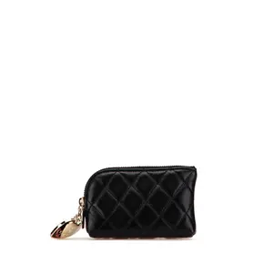 Pre-owned CHANEL Lambskin Small Leather Goods Coco Mark Port Bonheur Coin Case