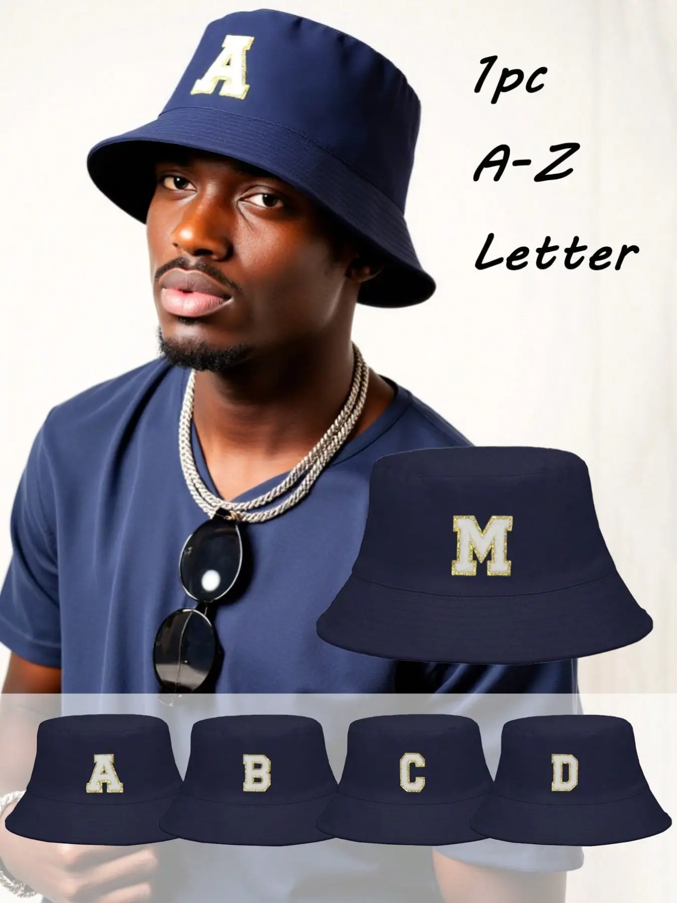 26 Letter Fisherman Hats, Simple Solid Color Slimming Bucket Hat, Adjustable Hat, Breathable Lightweight Casual Daily Wear, All Seasons, Outdoor Bucket Hat, Custom Initials Hat, High Quality Hat