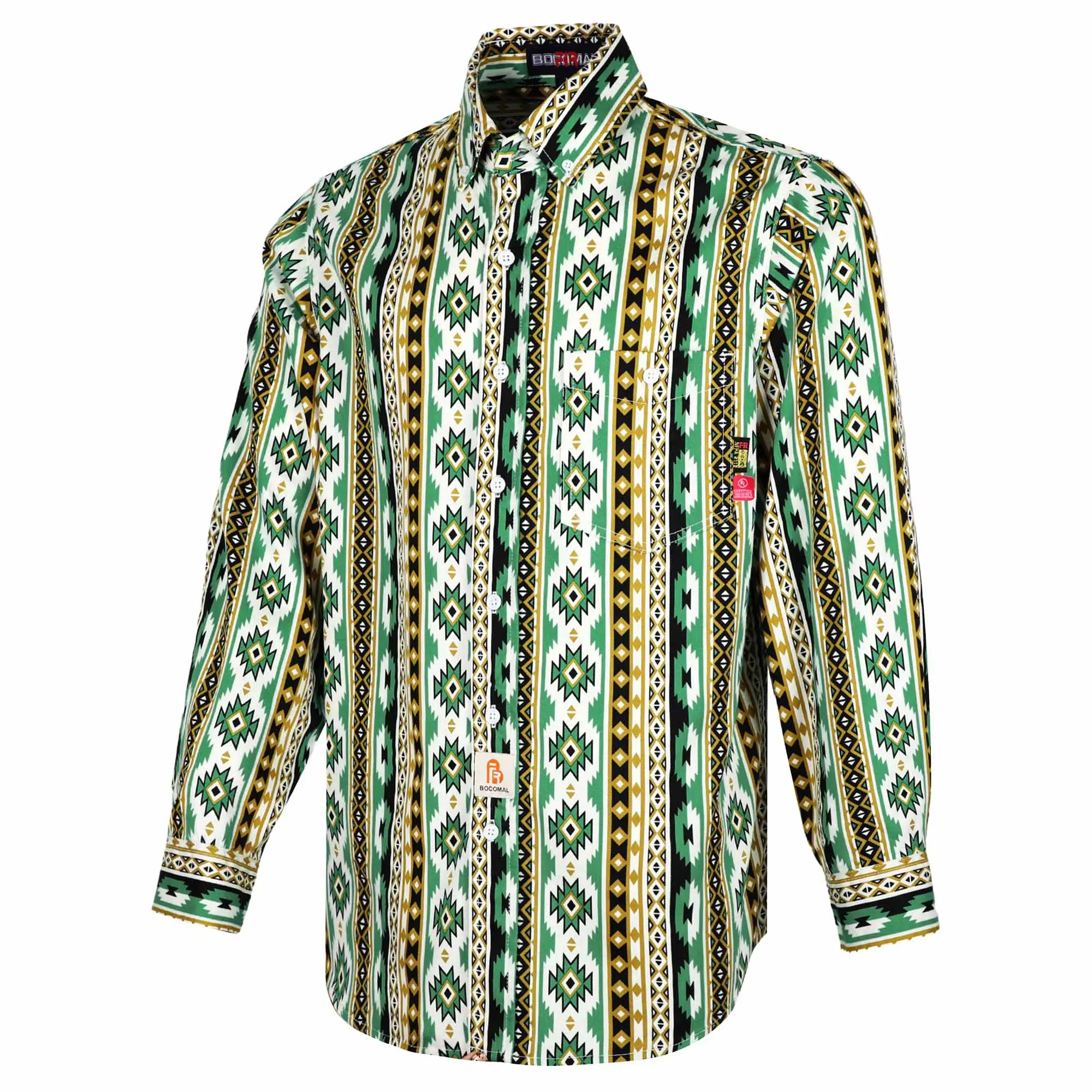 6.5 oz Printed Bohemia Button Down FR Work Shirt-0816A