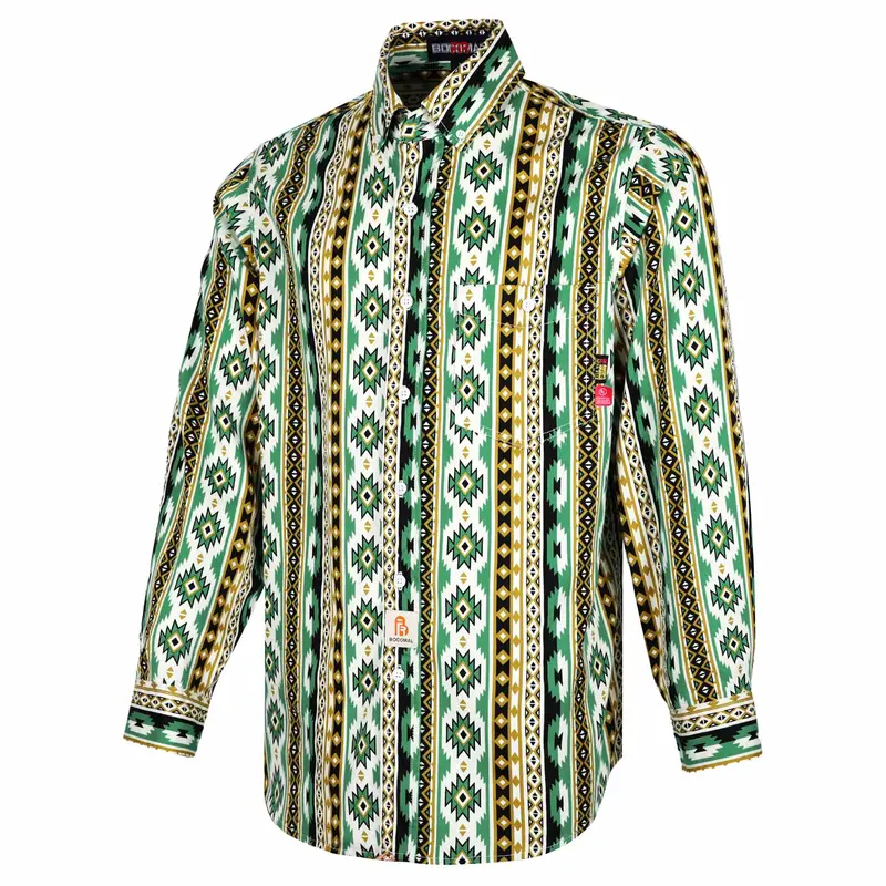 6.5 oz Printed Bohemia Button Down FR Work Shirt-0816A