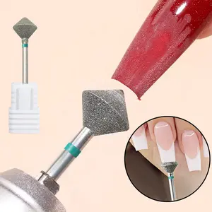 2Pcs Diamond Diamond Polishing Head, Used to Glue And Flesh Spikes, Dead Skin And Burrs at The Edges of Manicures, Specialized for Nail Technicians, And a Tool for Pre- of for Nail Art