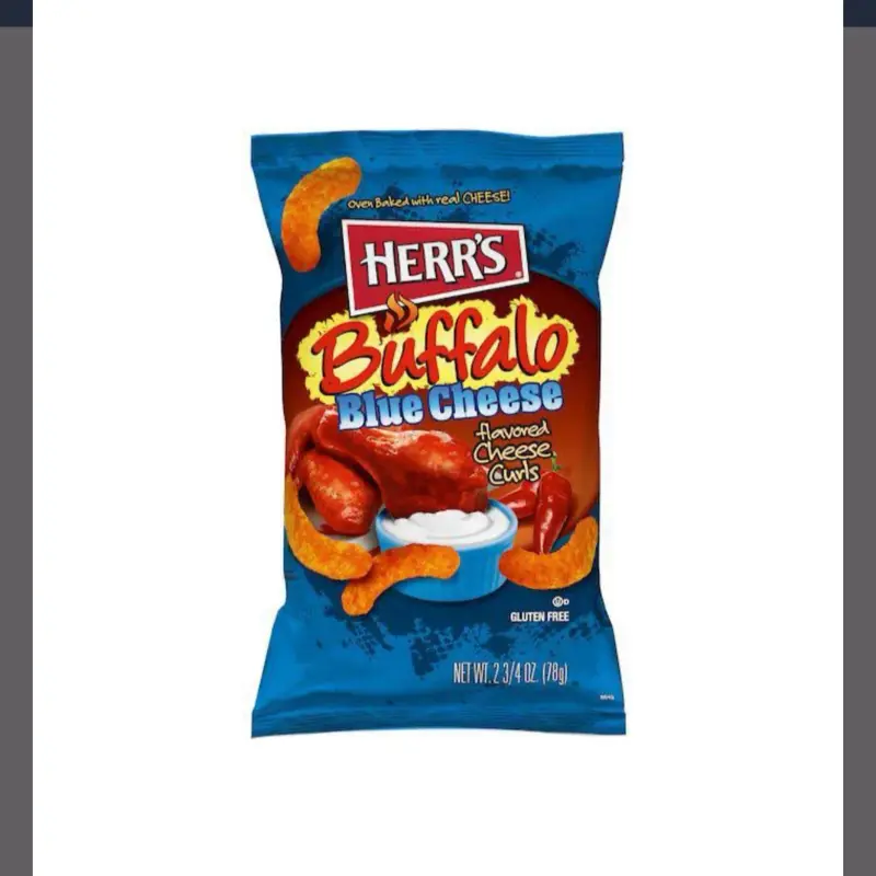 Herr's Buffalo Blue Cheese Flavored Cheese Curls Gluten Free Snack Pack 2.3/4 oz