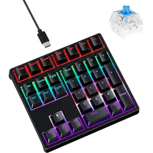 Mechanical Number Pad - Hot Swappable Numpad Wired USB Numeric Keypad with RGB LED Backlit 34 Key Numpad, Mechanical USB Wired Numeric Keypad for Laptop Desktop  PC(2-level Tilt, Blue )