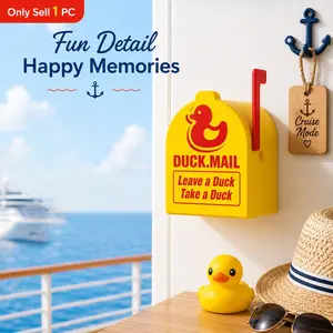 Cruise Duck Mailbox, Cute Cruise Duck Mini Mailbox Door Decoration,  Refrigerator Decorating Magnet, Fridge Magnet for Cruise Door Refrigerator, Porch Yard Decor, Gift for Cruise Lovers