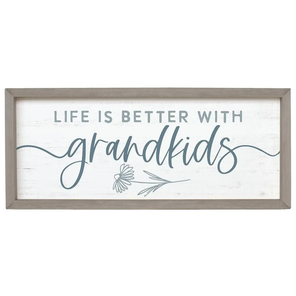 Sincere Surroundings 24" Life Better Grandkidsramed Art