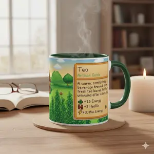Stardew-Valley Mug Gift, Stardew Valley Farm Cup Tea Stats Cup For Stardew Lover
