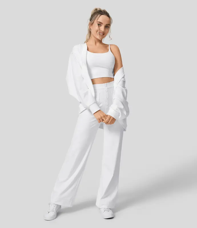 Halara High Waisted Button Multiple Pockets Straight Leg Casual Pants   #TikTokShopHolidayHaul 6