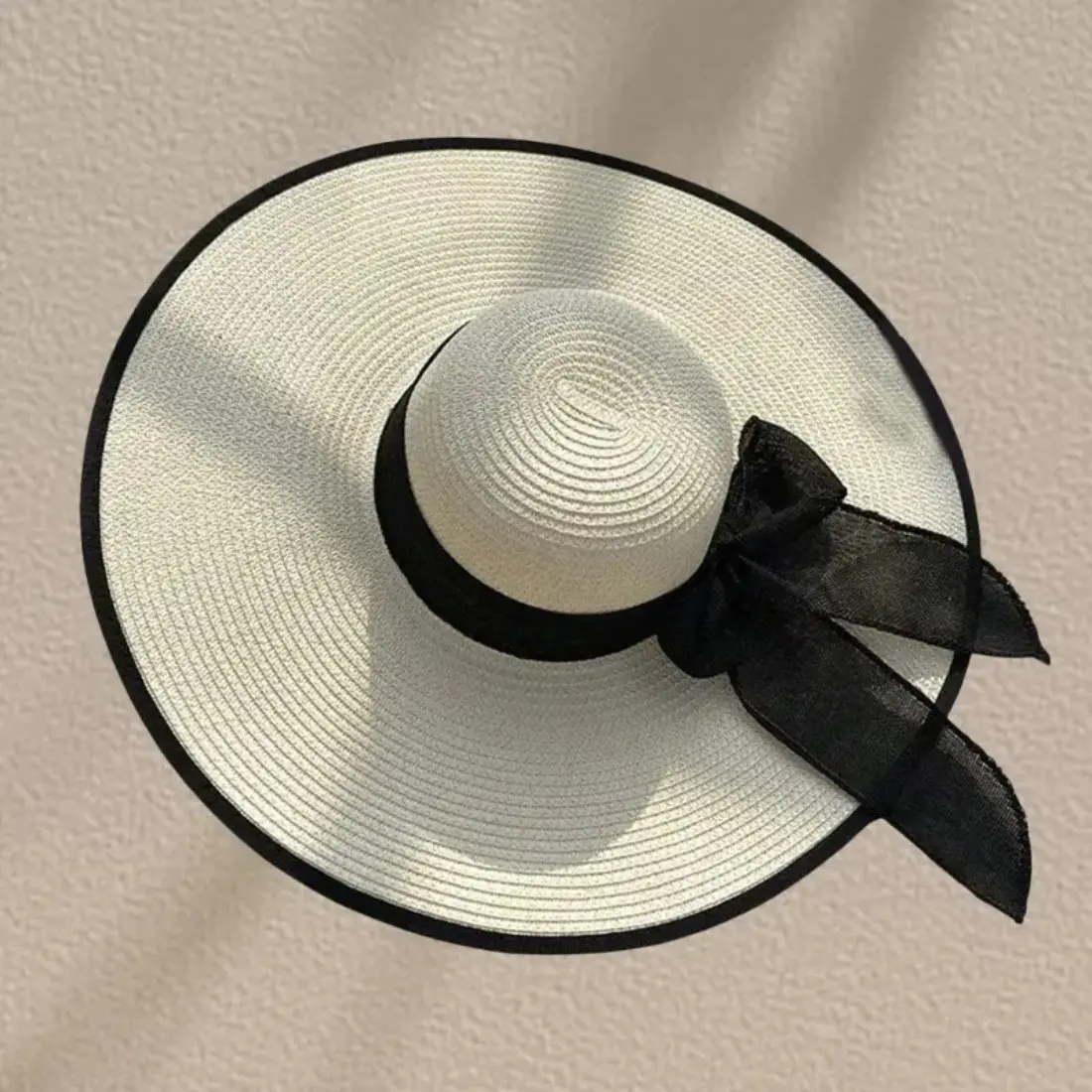 Women’s Oversize Bow Straw Beach Hat - Wide-Brim Summer Sun Hat for Outdoor, Vacation, Pool & Picnic - Lightweight, UV Protection, Foldable Travel Accessory for Summer Sports & Sun Safety