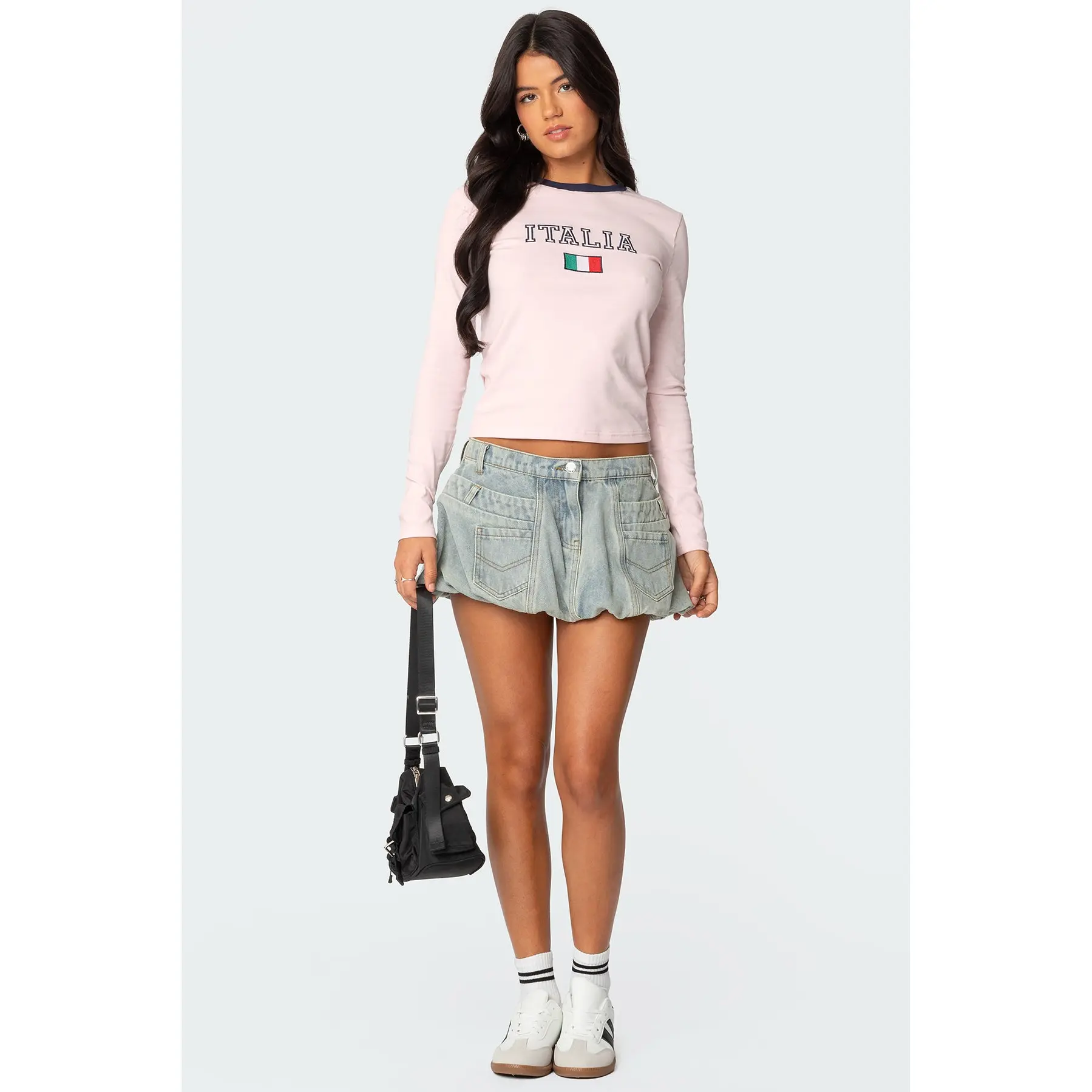 Jodi Denim Bubble Mini Skirt Jodi Denim Bubble Mini Skirt