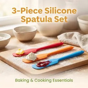 3pcs Silicone Spatula Set, Butter Knife, Cream Spread Tool, Avocado Sauce Mixer, Cake Mold Remover, Baking Scraper, Kitchen Tools