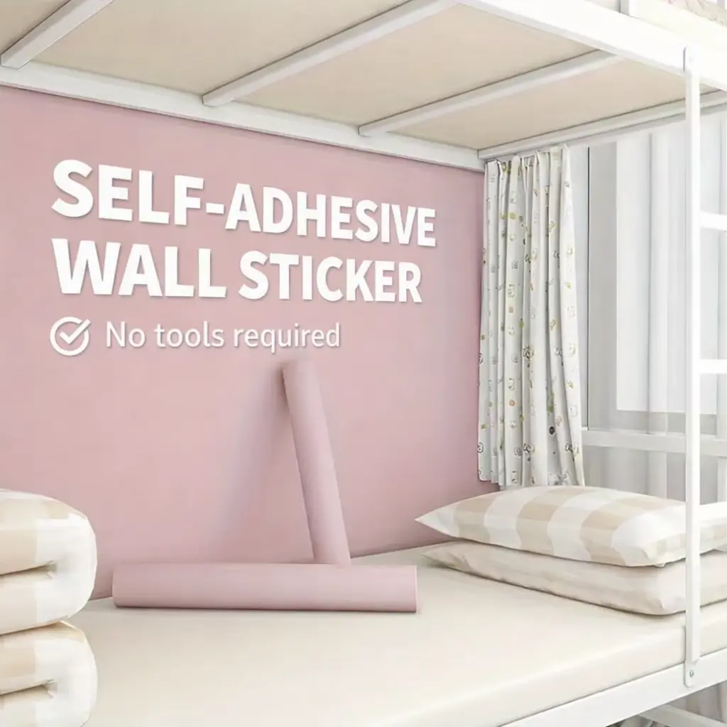 Adhesive Decorative Wallpaper - Peel and Stick, 12 Muted Colors, Modern, Eco-Friendly, Removable, Waterproof, No Glue, No Residue, Wipe Clean - for Bedroom, Living Room (1 Roll)