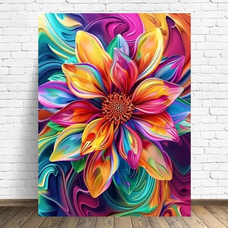 Diamond Painting Flower Colorful DIY Kit Pattern For Adults Beginners Drawing Canvas Picture For Living Room Home Decor