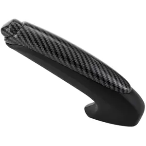 WOAOW Emergency Brake Parking Handle Cover, 47115-SNA-A82ZA Car Handle Grip and Knob Set, Carbon Fiber Color Car Handbrake Cover Fits for Honda Civic 2006-2011