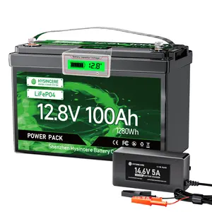 HYSINCERE 12.8V 100Ah MAX Group 31 LiFePO4 Lithium Battery With Built-in 100A BMS 1280Wh, 15000+ Cycles, 10 Years Lifespan, Grade A+ Cells, Supports Series/Parallel Connection For Solar Home Systems, RVs, Marine Applications And Off-Grid Life
