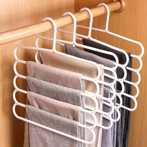 3 Pack 5-Layer Pants Hanger Hooks, Non-Slip Space-Saving Closet Organizer for Pants, Scarves & Clothes, Closet Organization