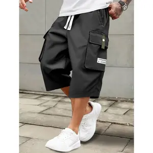 3-Pack Men’s lightweight outdoor cargo-style capri pants with a drawstring waist and large pockets-practical for camping and hiking