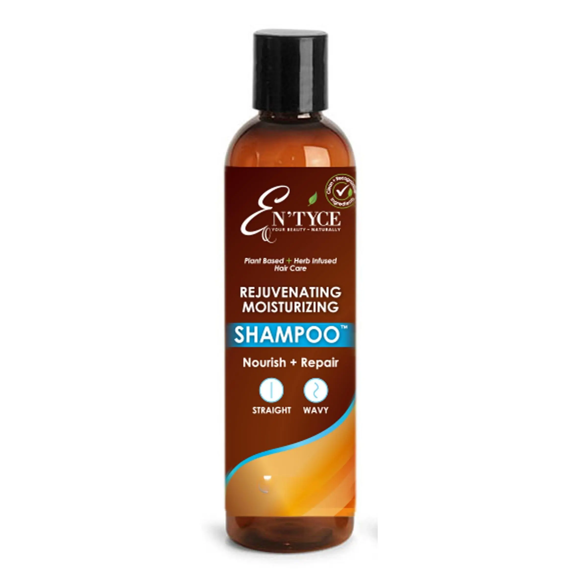 En'tyce Rejuvenating & Moisturizing Plant Based Herb Infused Luxury Natural Hair Shampoo with MSM + Rosemary for Straight/Wavy Hair