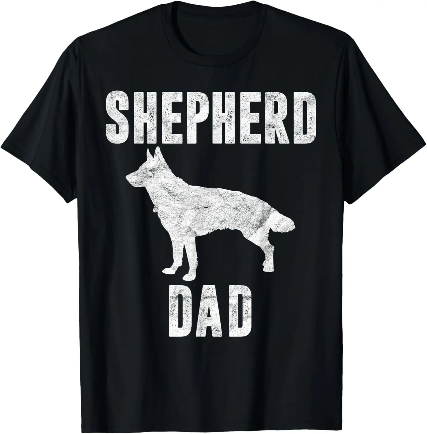 Men's German Shepherd Graphic Menswear T-Shirt - 100% Cotton Soft Short-Sleeve Crewneck, Vintage Streetwear Casual Sports Top, Tshirt, Animal Head Tee