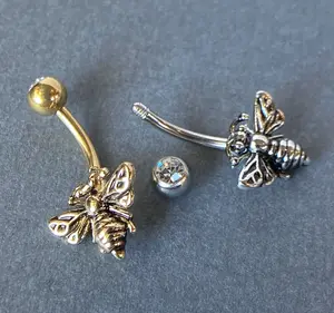 1pc Bee Belly Ring Navel Naval 316L Surgical Steel Piercing Body Jewelry