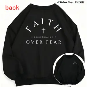 Unisex Everyday Sweatshirt – Faith Over Fear Bible Verse Inspirational Top