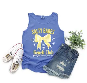 Salty Babes - Flo Blue Comfort Color Unisex Tank Top