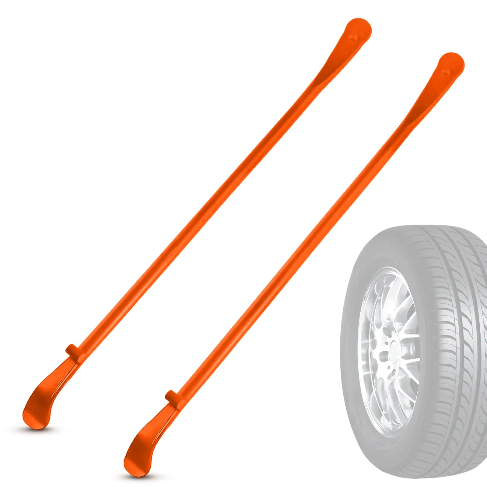 2-Piece Heavy Duty Tire Changing Tool Set – 38-Inch Professional Tire Levers for Cars, Trucks, Trailers & Buses – Ideal for Tubeless Tire Installation