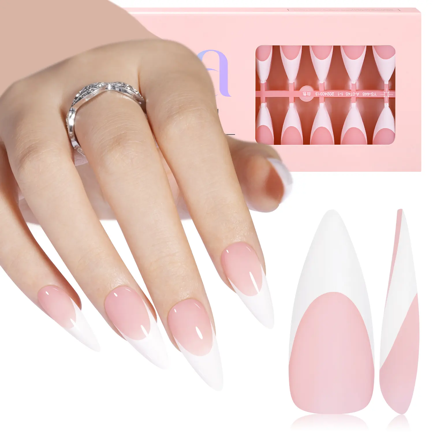 Long Stiletto- Sheer pink