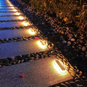 4 Pack Solar Powered Deck Light, Waterproof IP68 LED Path Light, Outdoor Solar Step Light, Solar Powered Light Bar for Stairs Driveway Walkway Pathway Porch