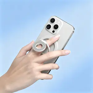 Upgraded Magnetic Ring Phone Holder, Dual-Sided Strong Magnetic Phone Grip with 360° Rotation Adjustable Kickstand Fit for MagSafe Phones, Cases & Most Smartphones