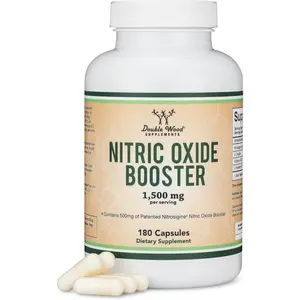 Nitric Oxide Supplement (Stim Free Pre Workout) - Nitric Oxide Booster with Nitrosigine, L Arginine, and L Citrulline (Clinically Studied to Boost No2 Nitric Oxide Flow) 180 Capsules by Double Wood Vitamin Healthcare Fitness