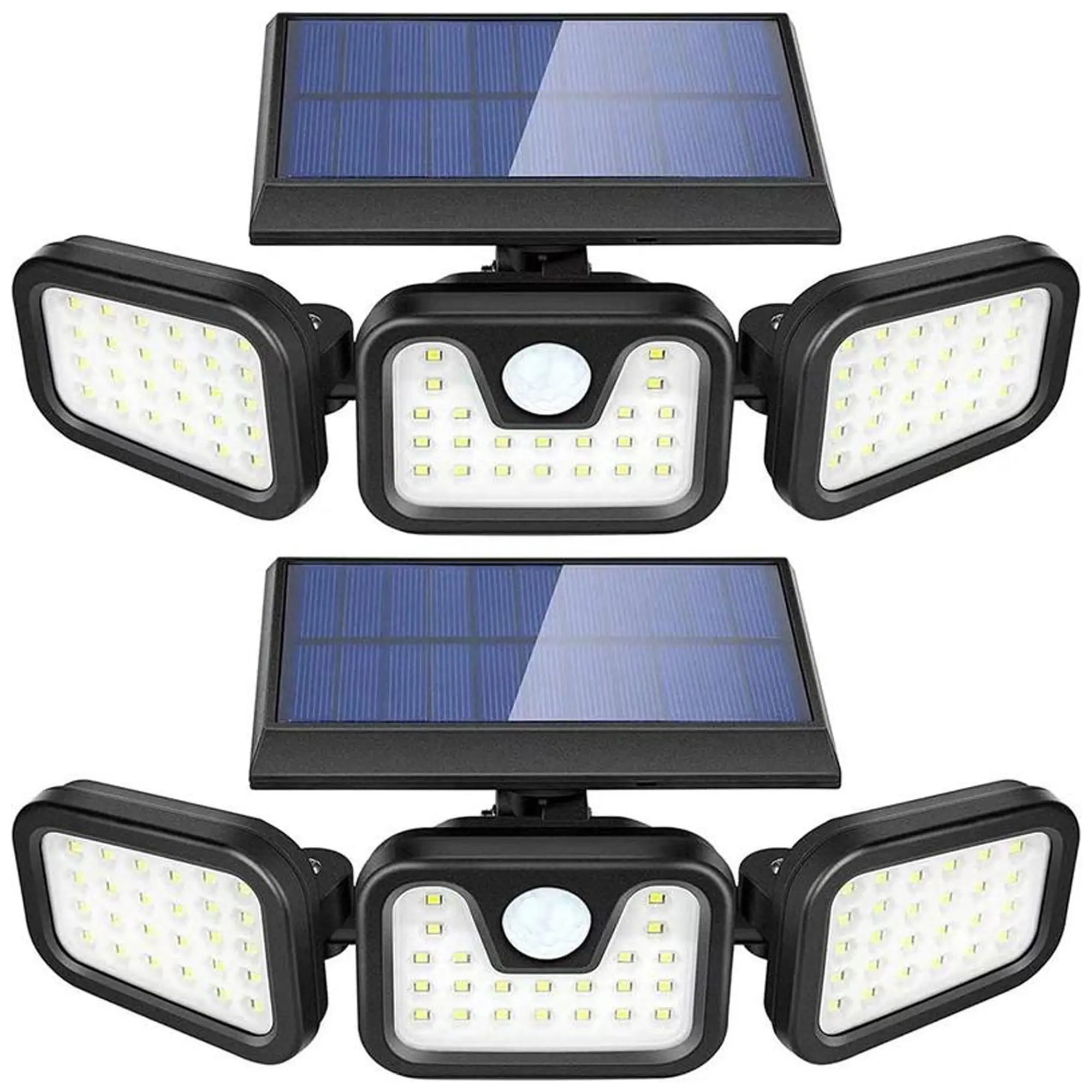 2-Pack 3-Head Solar Outdoor LED Security Lights,2500LM Motion Sensor Spotlights, 270° Wide-Angle, IP65 Waterproof for Garage, LED SolarOutdoor Fixtures, Led Lights, Solar Outdoor Lights
