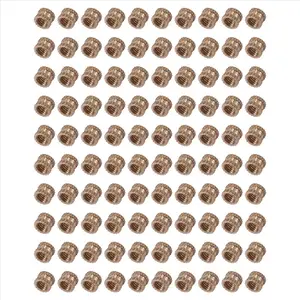 M3 x 3mm Female Thread Brass Knurled Threaded Insert Embedment Nuts 100PCS