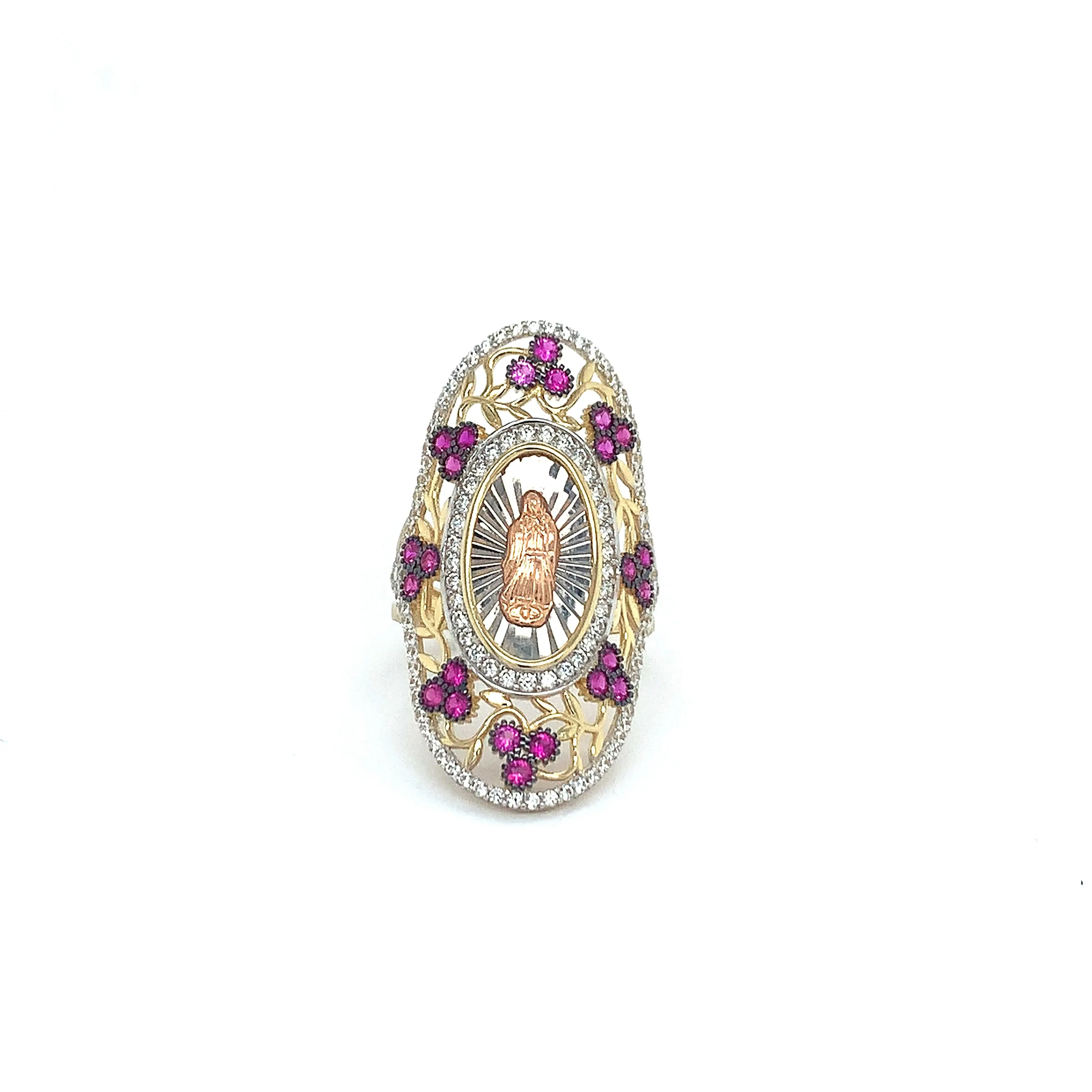 14K Gold Virgen de Guadalupe Ring