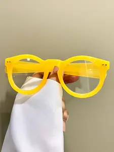 Vintage Round Frame Eyeglasses, Trendy Casual Eyeglasses for Women & Men, Fashion Eyeglasses for Work, Daily Clothing Decor, Perfect for Student Daily Use, Trendy Casual Frames