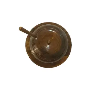 Sugar pot sugar container sugar dispenser decorative wooden sugar pot elegant wooden sugar container Utensils Kitchen Lid Seasoning Coffee Serving Tea