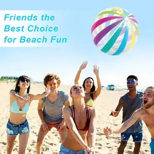 New Inflatable PVC Beach Balls, Pool & Sand Game Balls with Colorful Dots and Rainbow Stripes, Pool Floaties, Water Toys for Pool, Beach, Outdoor Games, Parties, Inflatable Pool Floaters